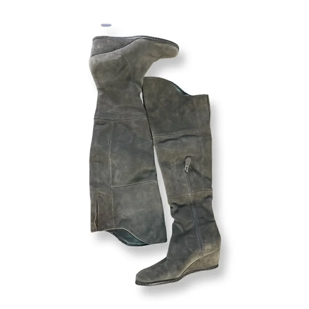 FRANCO Sarto abela- grayish-Black suede over-the-knee boots